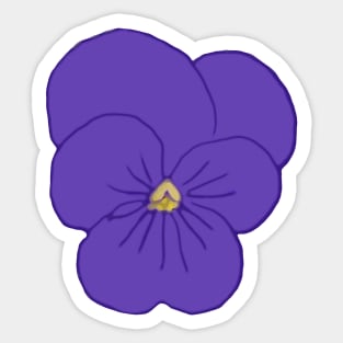 Blue-Violet Viola Sketch Sticker